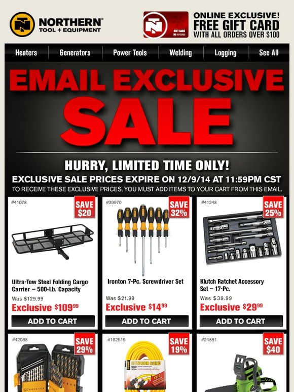 Northern Tool Exclusive Markdowns For Email Subscribers Only! Milled