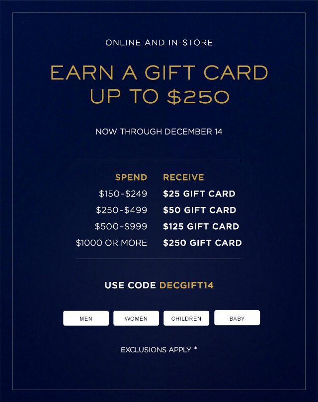 Ralph Lauren: Five Days Only: Earn A Gift Card Up To $250 | Milled