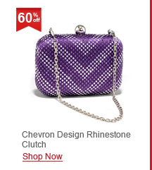 Chevron Design Rhinestone Clutch