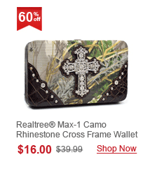 Realtree® Max-1 Camo Rhinestone Cross Frame Wallet