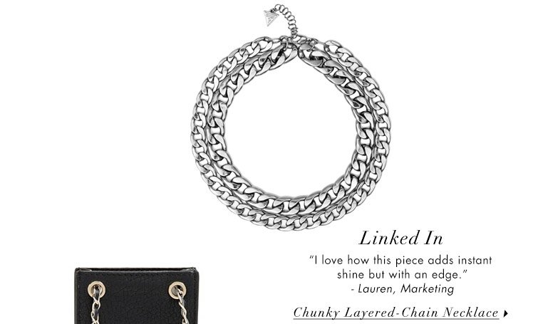 Linked In Chunky Layered-Chain Necklac