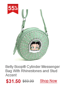 Betty Boop® Cylinder Messenger Bag With Rhinestones and Stud Accent