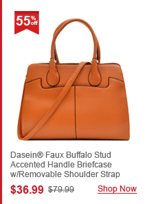 Dasein® Faux Buffalo Stud Accented Handle Briefcase w/Removable Shoulder Strap
