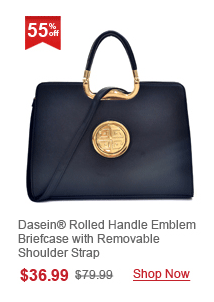 Dasein® Rolled Handle Emblem Briefcase with Removable Shoulder Strap