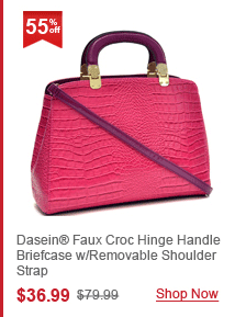 Dasein® Faux Croc Hinge Handle Briefcase w/Removable Shoulder Strap