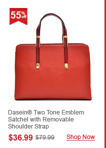 Dasein® Two Tone Emblem Satchel with Removable Shoulder Strap