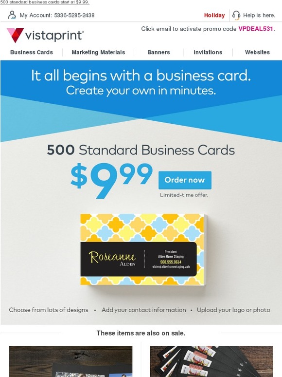 Vistaprint Limitedtime deals on business cards, postcards & more