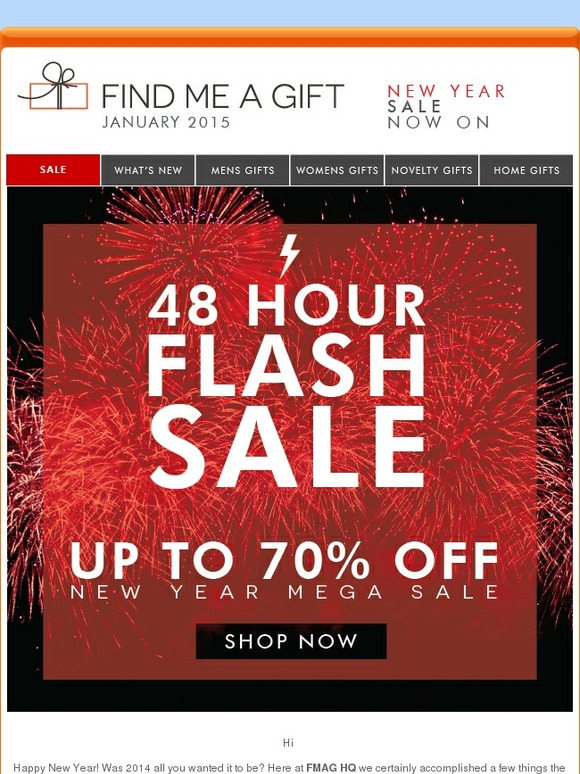 Flash Sale 48 Hours, Happy New Year!