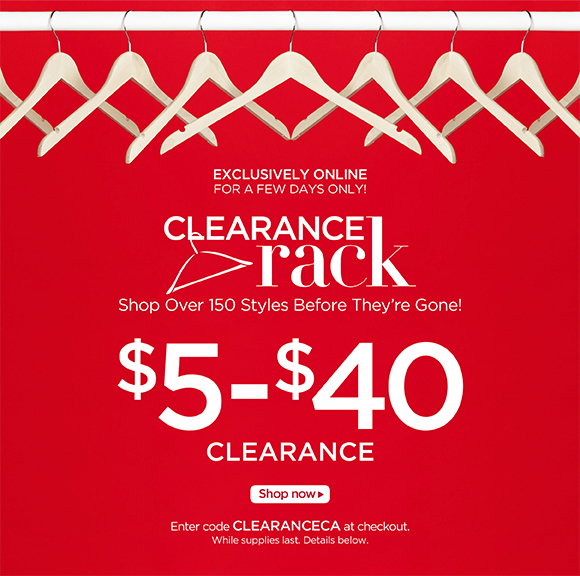 Clearance Rack Starting At $5
