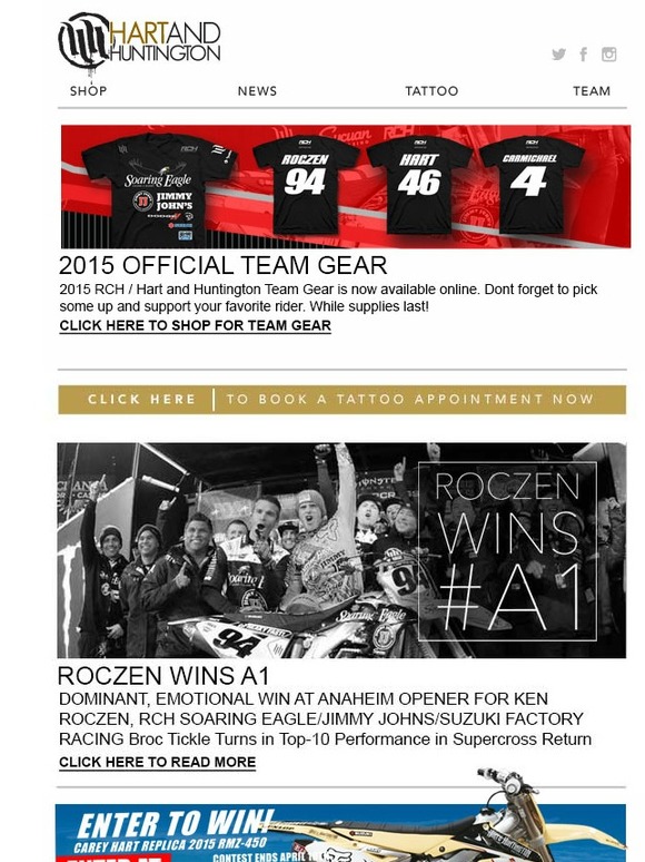 RCH Team Rider Ken Roczen Wins A1 Supercross! Get your official team gear now!