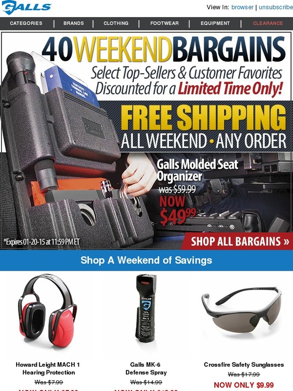 Galls Free Shipping on All Orders + 40 Bargains Milled