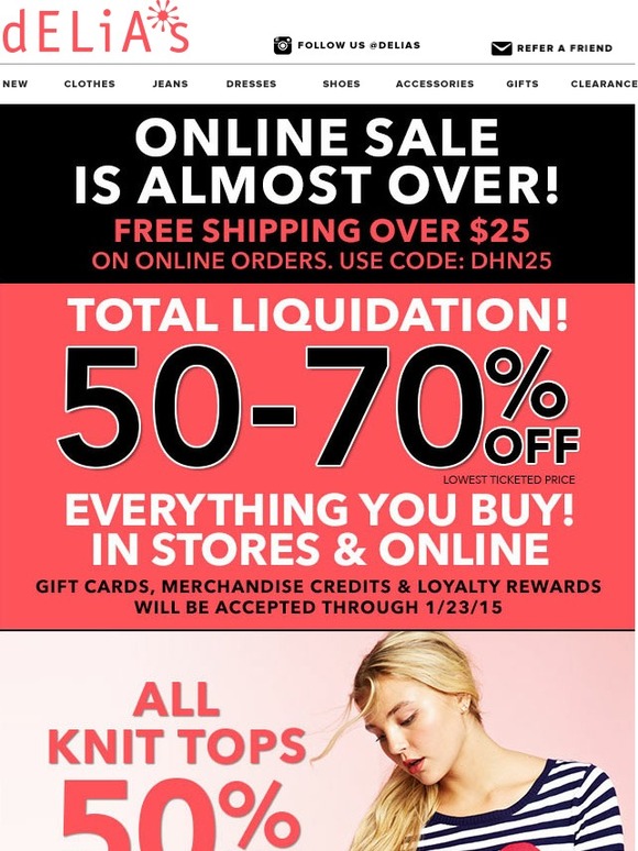 ONLINE SALE IS ALMOST OVER! SAVE NOW!