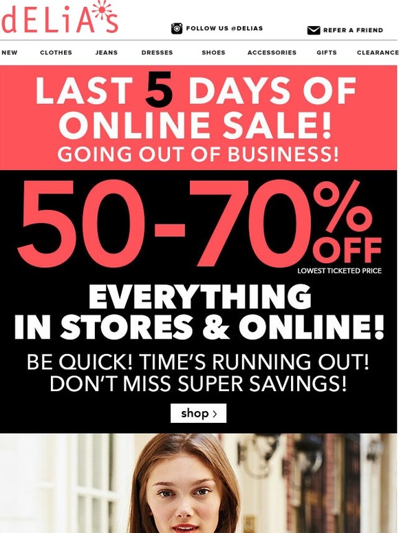 LAST 5 DAYS OF ONLINE SALE!