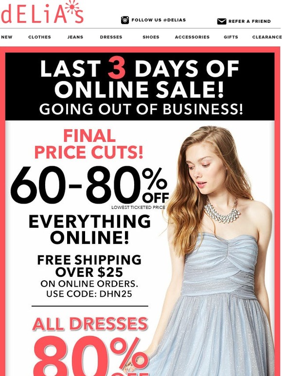 HURRY! LAST 3 DAYS TO SAVE ONLINE!