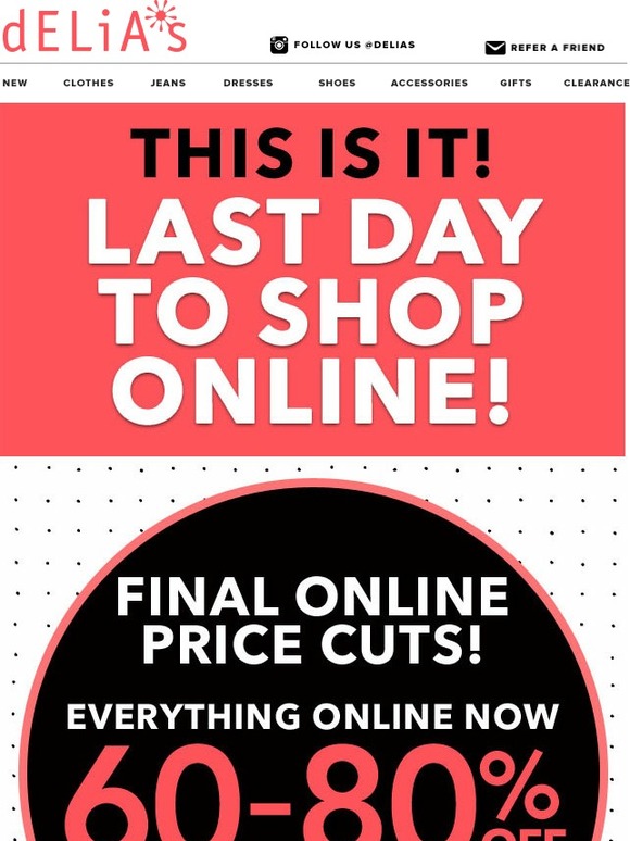 LAST DAY TO SAVE ONLINE! HURRY!