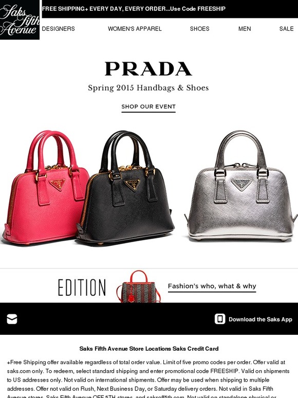 saks prada handbags