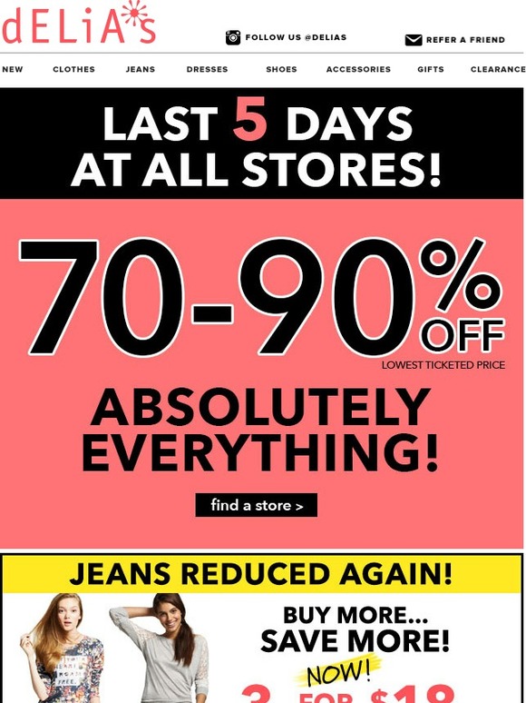 LAST 5 DAYS! ALL STORES CLOSING!