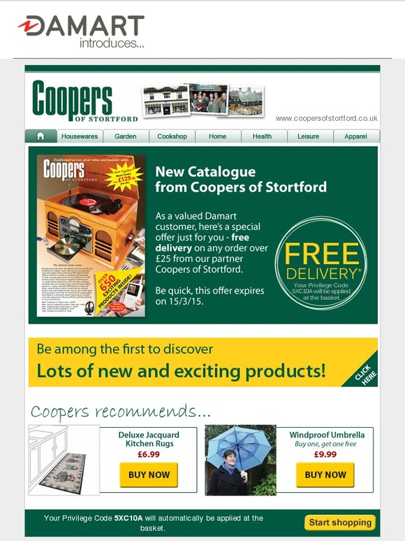Damart UK Coopers of Stortford New Catalogue plus free delivery Milled