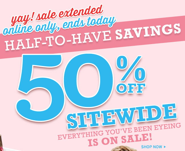50% Off Sitewide