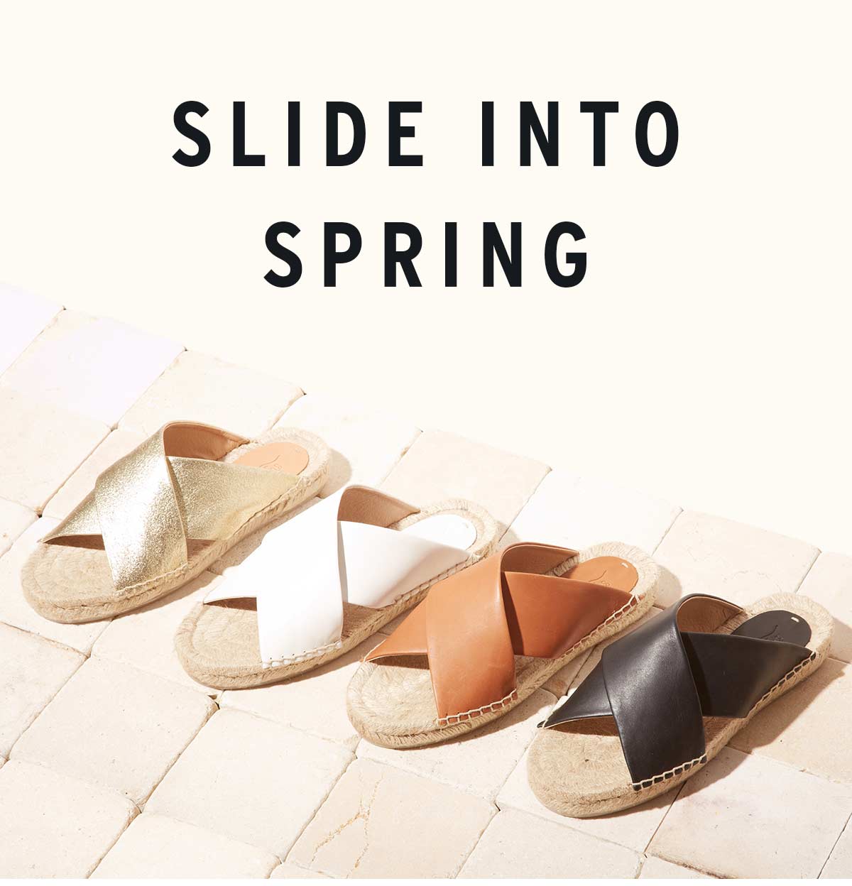 leather criss cross slides