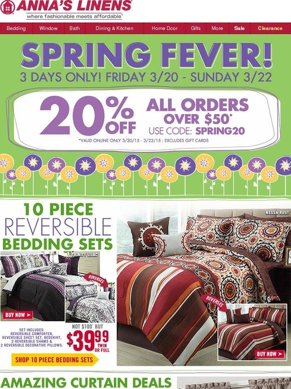 Spring Fever! 20% off all orders over $50!