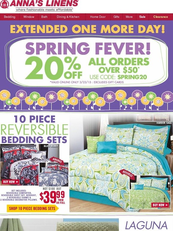 Spring Fever 20% off Extended One More Day!