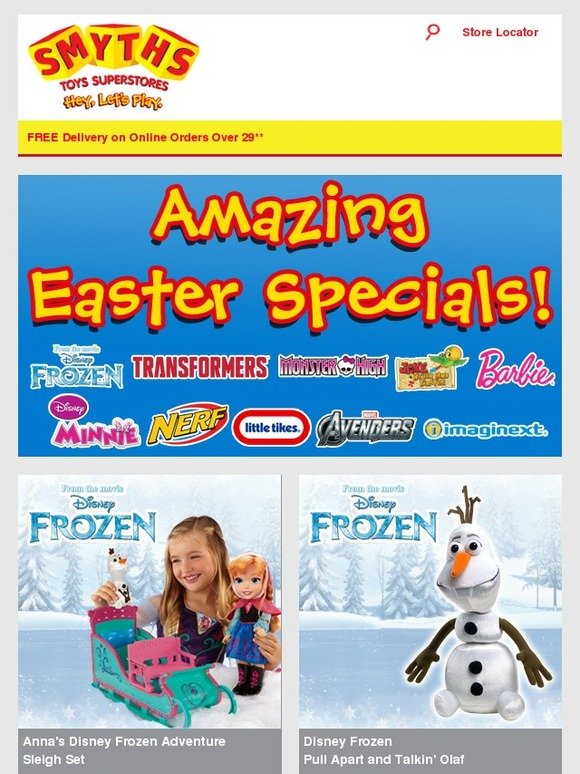 Smyths Toys HQ Amazing Easter Specials on Disney Frozen