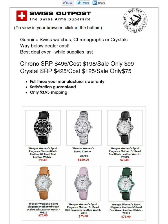 Blowout Watch Sale - Below Cost - Full Warranty