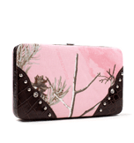Realtree® AP Pink Camo Studded Croco Trim Frame Wallet