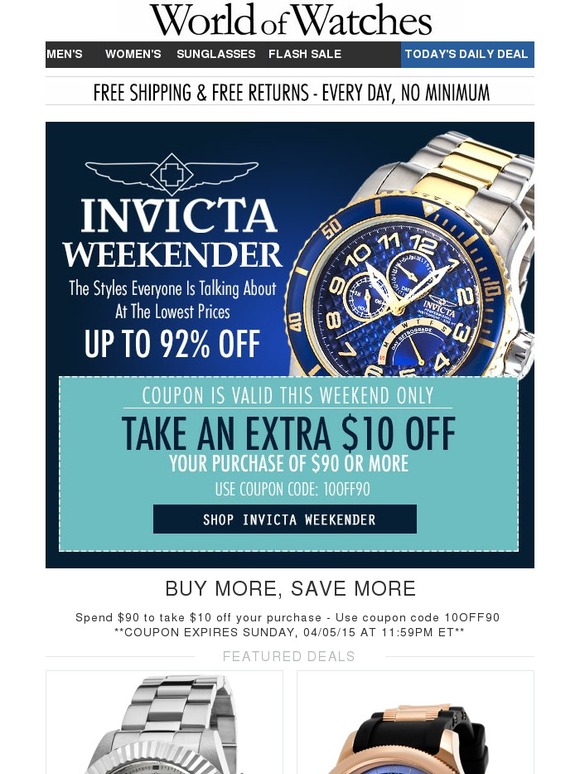 World of Watches Your Invicta Weekender Deals Are Here 10