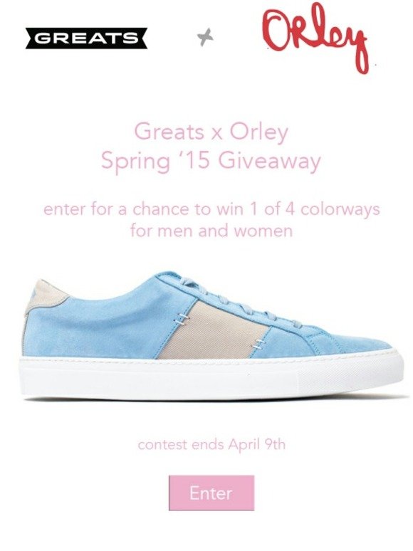 Greats x Orley Spring '15 Giveaway