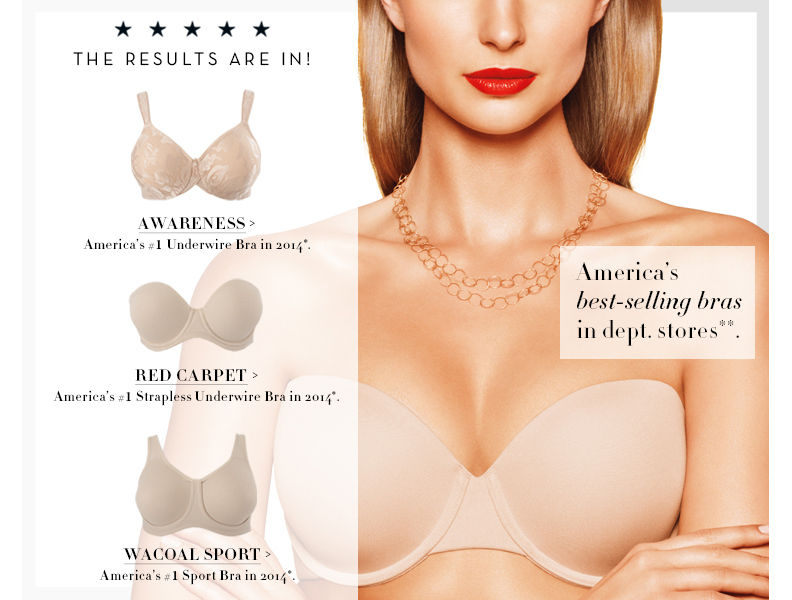 Wacoal America's bestselling bras in department stores**! Milled