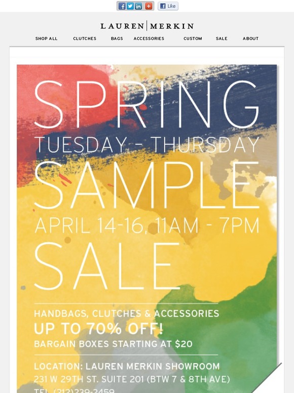 Our NYC Sample Sale Starts Tuesday!