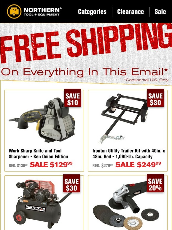 Northern Tool Get Free Shipping On Everything In This Email! Milled