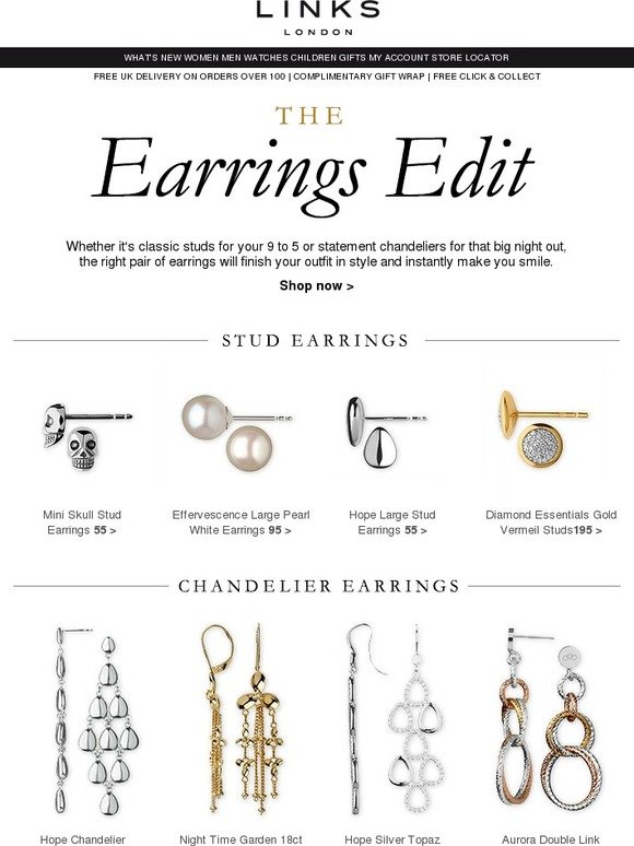 Stud, drop or hoop? Earrings from £55