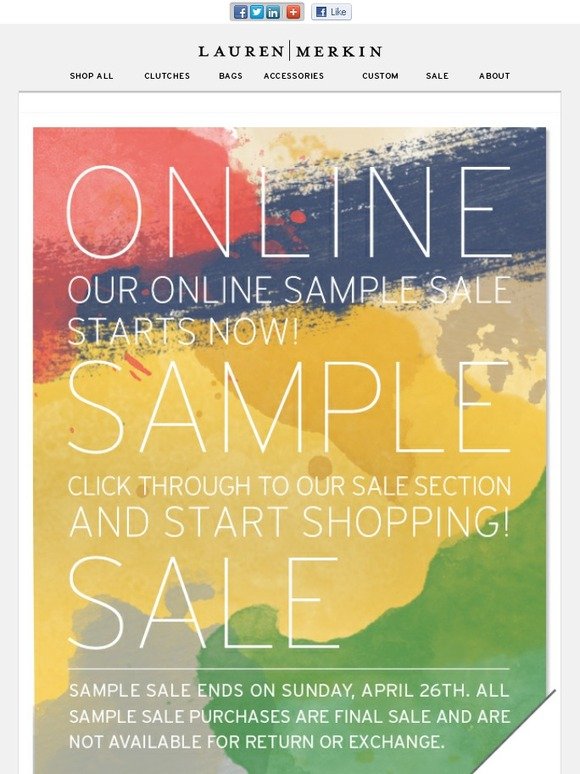 Our Online Sample Sale Starts NOW!