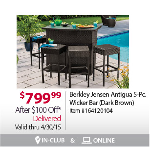 Berkley jensen best sale wicker bar table