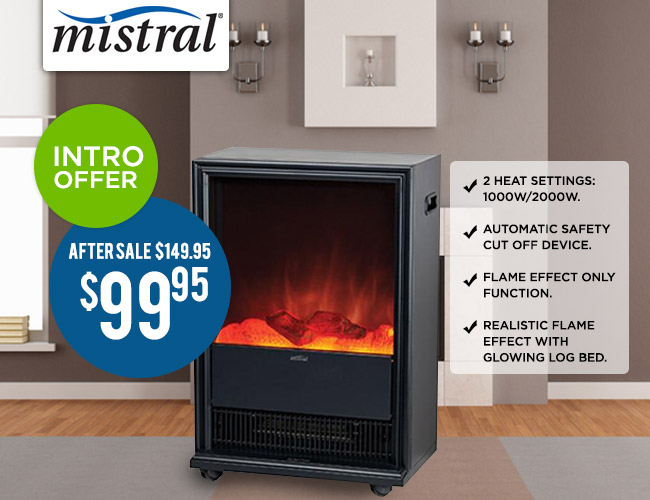 DealsDirect Intro Offer Mistral Flame Effect Fireplace 99.95 20