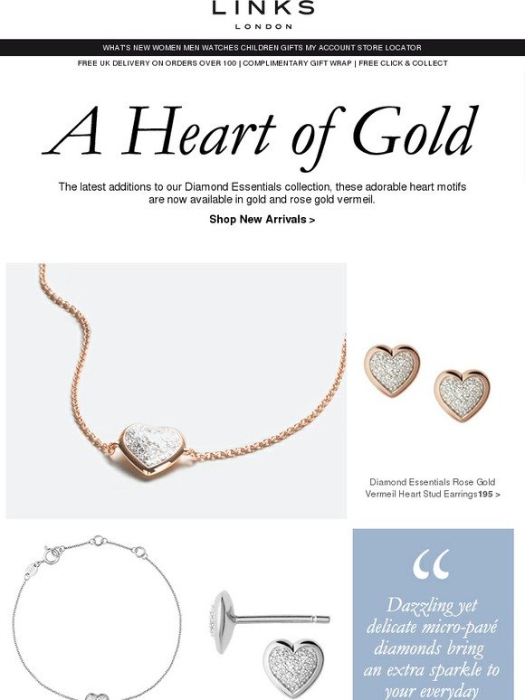 NEW Diamond Hearts in Shades of Gold