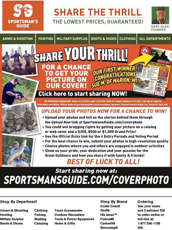 The Sportsman's Guide Get Your Photo On A Sportsman’s Guide Catalog