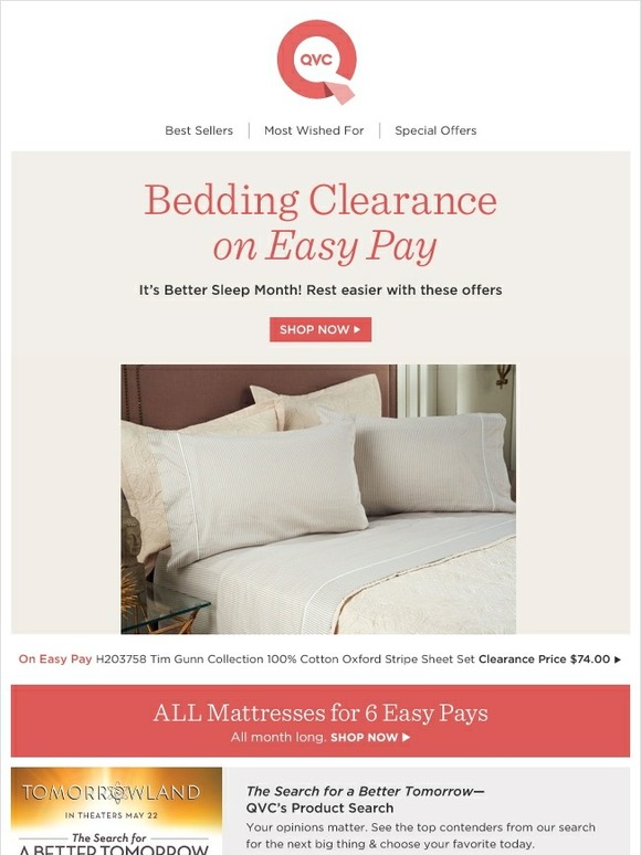 QVC Bedding Clearance on Easy Pay Shop Now Milled