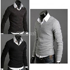 Mens V-neck Sweater Jumper