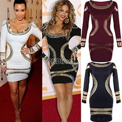 Women Gold Foil Mini Dress