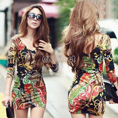 Women V-neck Dress