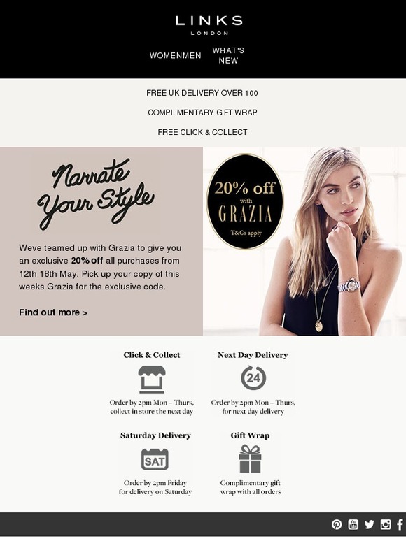 20% OFF with Grazia