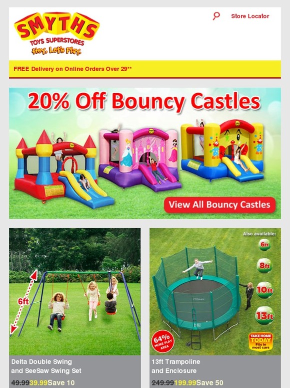 smyths toys bouncy castles