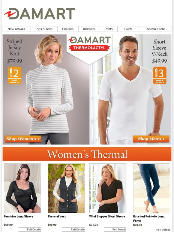 Damart UK The complete Thermal guide for men & women Milled