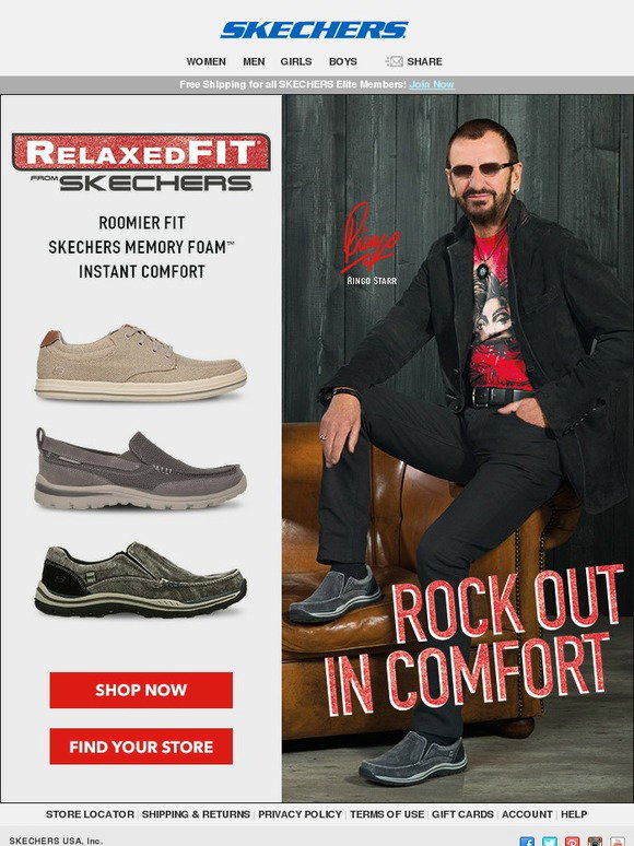 SKECHERS: Shop Men's Relaxed Fit styles with Memory Foam | Milled