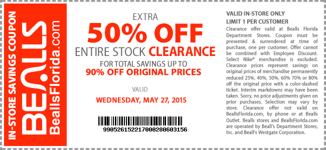 Bealls: 30% Off Throughout The Store + Extra 50% Off Clearance | $10 Off + Free Shipping On Orders $50+ Online | Milled