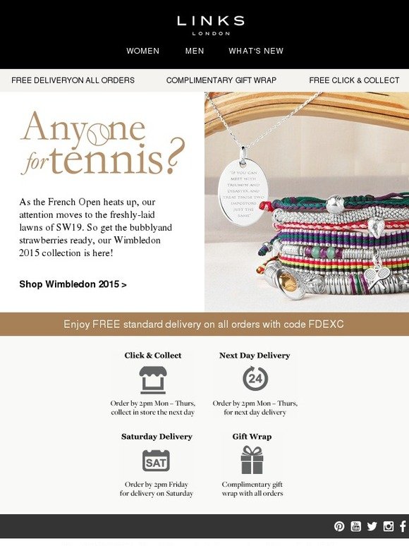 Anyone for tennis? Discover our NEW Wimbledon collection